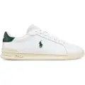 Ralph Lauren for man. 809960929001 Heritage Court II Nappa leather trainers white (44), Flat, Laces, Casual