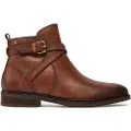 Pikolinos for woman. W3C-8869 Leather Booties Puertollano brown (36), Flat, 1 to 3 cm, Zip, Casual