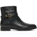 Ralph Lauren for woman. 802967768001 Brooke II burnished leather ankle boots black (37), Flat, Zip, Casual