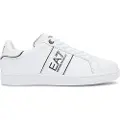 EA7 unisex. X8X102_XK346 Classic Logo Leather Sneakers white (44 2/3), Flat, Laces, Casual