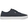 Tommy Hilfiger for woman. FW0FW08894 Canvas trainers with navy enamelled logo (38), Fabric, Flat, Laces, Casual