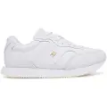 Tommy Hilfiger for woman. FW0FW08696 Leather Sneakers Runner white (40), Flat, Laces, Casual