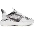 DKNY for woman. K1599546 Trainers white, silver (36), Fabric, Flat, Laces, Casual