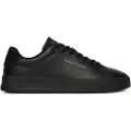 Tommy Hilfiger for man. FM0FM05367 Leather Sneakers Tennis black (42), Flat, Laces, Casual