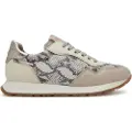 Hispanitas for woman. PHV253812 Beige Havana Leather Sneakers (41), Flat, 1 to 3 cm, Laces, Casual, Animal Print