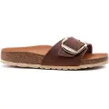 Birkenstock for woman. 1006525 Leather sandals Madrid Big Buckle brown (38), Flat, None, Casual