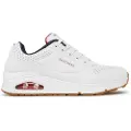 SKECHERS for man. 52458 Sneakers Uno - Stand On Air white (45), Flat, 3 to 5 cm, Laces, Casual, Imitation leather
