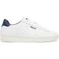 Blauer for man. S5GRANT01 Grant 01 white leather trainers (44), Flat, Laces, Casual