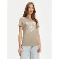 GUESS for woman. W5YI40I3Z14 Triangle T-shirt with green pearls (L), Casual, Leather, Short sleeve