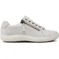 Clarks for woman. 26165001 Nalle Lace white leather trainers (36), Flat, Laces, Zip, Casual