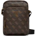 GUESS for man. HMEVZLP3163 Vezzola Smart logo 4G brown mini messenger bag (OSFA), Casual, Polyurethane