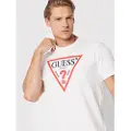 GUESS for man. M2GI68KBA60 T-shirt Basic Logo triangle white (XL), Casual, Cotton, Short sleeve