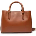 Ralph Lauren for woman. 431876725005 Marcy Brown Leather Satchel Bag (OSFA), Casual, Classic