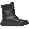 FitFlop F-mode Leather Lace-up Flatform Ankle Støvler