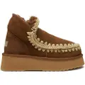 Mou for woman. MU.FW681000A Leather ankle boots Mini Eskimo Platform brown (39), 8 to 10 cm, None, Casual