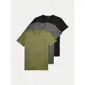 Ralph Lauren for man. 714965508003 Set of three T-shirts green, grey, black (S), Casual, Cotton, Short sleeve