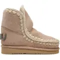 Mou for woman. MU.FW101050A Leather ankle boots Eskimo 18 glitter logo brown (36), Flat, None, Casual