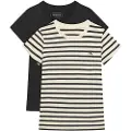 Calvin Klein Stripe Slim Kortarmet T-skjorte 2 Enheter