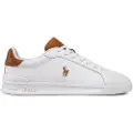 Ralph Lauren for man. 809877598001 Basic leather trainers white (44), Flat, Laces, Casual