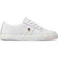 Ralph Lauren for woman. 802830937006 Janson II coated leather sneakers white (38), Flat, Laces, Casual
