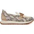 Hispanitas for woman. PHV253919 Beige Kansas Leather Moccasins (39), 1 to 3 cm, None, Casual, Animal Print