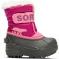 Sorel for girl. 2114102652 Snow boots Snow Commander pink (23), Flat, Velcro, Outdoor, children's fashion