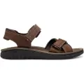 Clarks for man. 26182009 Brown Wesley Shore Leather Sandals (43), Flat, Velcro, Casual