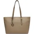 Michael Kors for woman. 30T5GQNT9L Large beige grained leather Quinn tote bag (OSFA), Casual