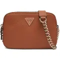 GUESS for woman. HWZG9672140 Mini shoulder bag Noelle saffiano brown (OSFA), Casual, Polyurethane