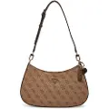 GUESS for woman. HWBG9672180 Noelle shoulder bag with brown 4G logo (OSFA), Casual, Polyurethane