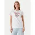 GUESS for woman. W5YI38I3Z14 Triangle T-shirt with beige pearls (S), White, Casual, Cotton, Short sleeve