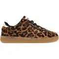HOFF for woman. 22562012 Brown Alley Leopard Leather Sneakers (36), Flat, Laces, Casual, Animal Print