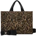 Liu Jo for woman. 2F5027-T6089 Large brown animal print tote bag (OSFA), Casual, Polyester