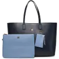 Tommy Hilfiger for woman. AW0AW17667 Navy Icon Tote Bag (OSFA), Casual, Polyurethane