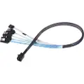Silverstone CPS05 - SATA/SAS-kabel - med sidebånd - SAS 12Gbit/s - 4-spors - 4 x Mini SAS HD (SFF-8643) (hann) til SATA, sidebånd (hann) - 50 cm - svart