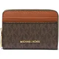 Michael Kors for woman. 32T4GJ6Z5B Jet Set card holder small with brown logo (OSFA), Casual, Canvas