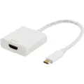 Deltaco USBC-HDMI7 - Ekstern videoadapter - USB-C - HDMI - hvit