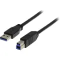 Deltaco USB3-110S - USB cable - USB Type A to USB Type B - 1 m