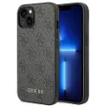 GUESS Originalt frontpaneldeksel GUHCP14SG4GFGR for iPhone 14 (4G gulllogo / grå)