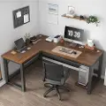 24hShop Romslig Hjørneskrivebord med MDF-plate og Solide Stålben – 140 x 120 cm