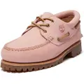Timberland for man. TB0A2PDQEAA1 Authentic pink leather boat shoes (44.5 W), Flat, 1 to 3 cm, Laces, Casual