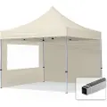 TOOLPORT 3x3 m aluminium, pop up partytelt, 2 sidepaneler, creme