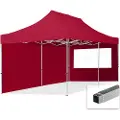 TOOLPORT 3x6 m aluminium, pop up partytelt, 2 sidepaneler, rød