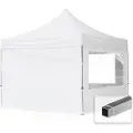 TOOLPORT 3x3 m aluminium, pop up partytelt, 4 sidepaneler, hvit