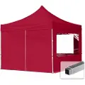 TOOLPORT 3x3 m aluminium, pop up partytelt, 4 sidepaneler, rød
