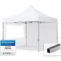 TOOLPORT 3x3 m aluminium, pop up partytelt, 2 sidepaneler, hvit
