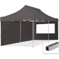 TOOLPORT 3x6 m aluminium, pop up partytelt, 2 sidepaneler, mørkegrå