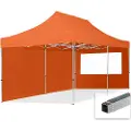 TOOLPORT 3x6 m aluminium, pop up partytelt, 2 sidepaneler, oransje