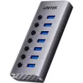 UNITEK H1314A - Hub - 7-in-1, individual switches - 7 x SuperSpeed USB 3.0 - stasjonær