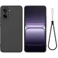 Mtp Products OnePlus Nord CE5 Flytende silikon-deksel med håndstropp - svart